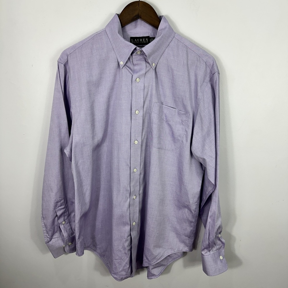Lauren Ralph Lauren Shirt Mens 16.5 Large Classic Fit Non Iron Career Preppy - Picture 1 of 6